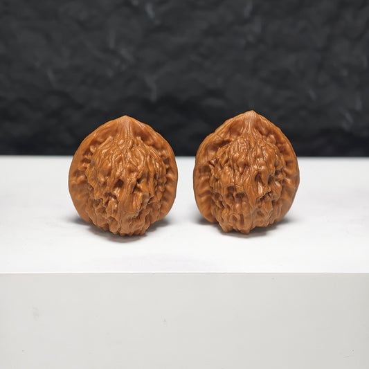 "Petite Ant Ravine" Xiu Zhen Ma Yi Gou GZM-S-001924 Collector Wenwan Walnuts Pair | 30.0mm x 34.0mm | GZM-S-001924
