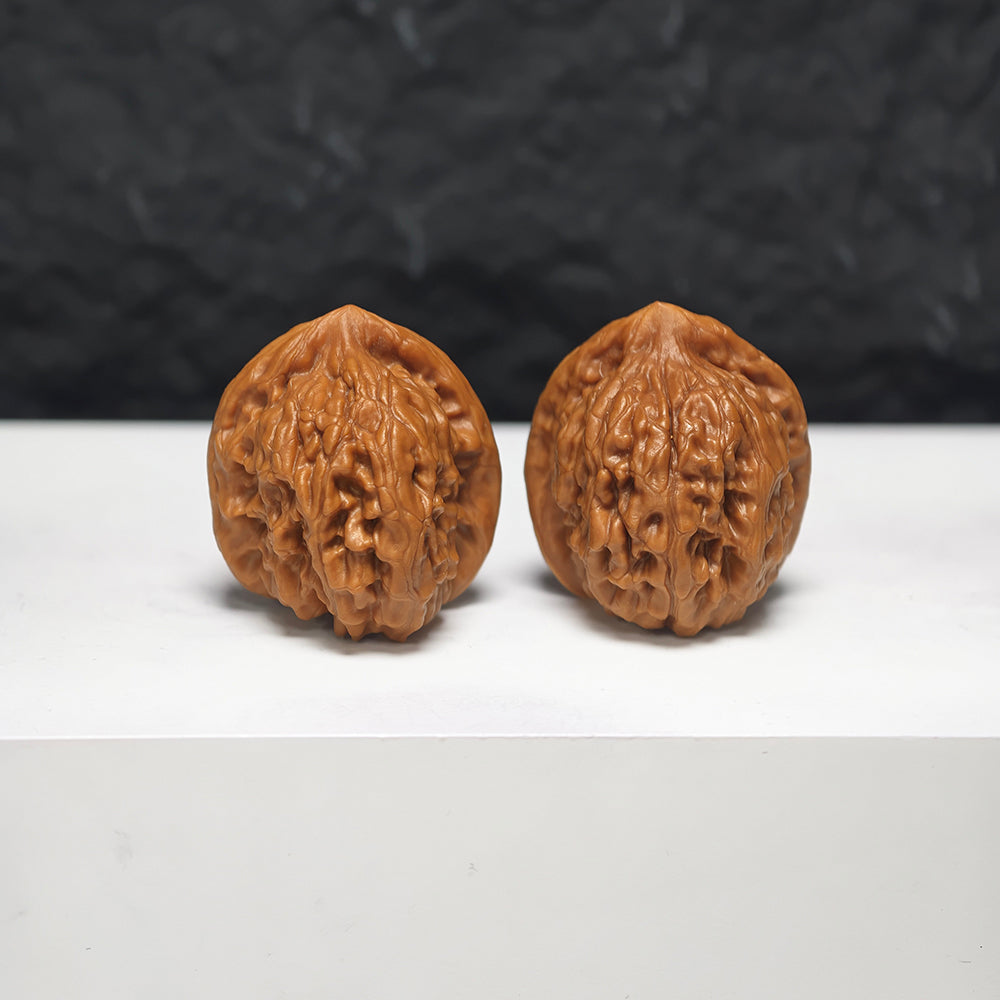 "Petite Ant Ravine" Xiu Zhen Ma Yi Gou GZM-S-001924 Collector Wenwan Walnuts Pair | 30.0mm x 34.0mm | GZM-S-001924