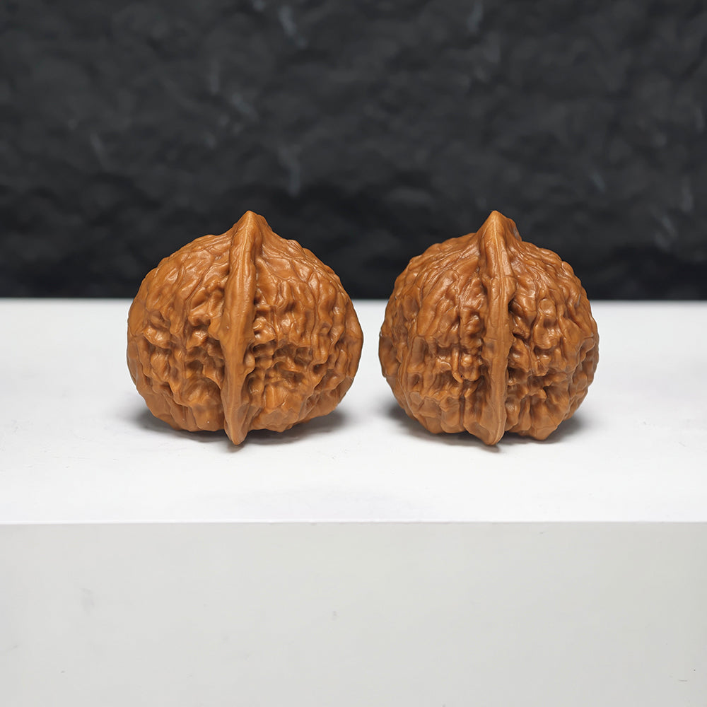 "Petite Ant Ravine" Xiu Zhen Ma Yi Gou GZM-S-001924 Collector Wenwan Walnuts Pair | 30.0mm x 34.0mm | GZM-S-001924