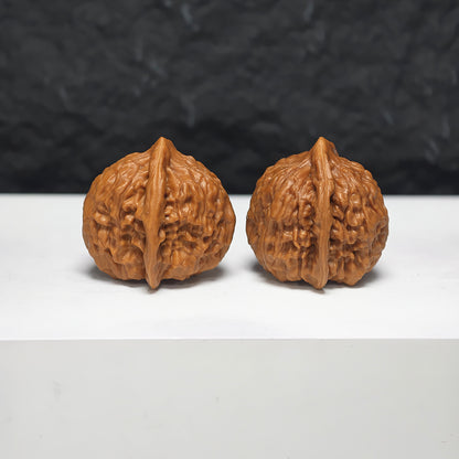 "Petite Ant Ravine" Xiu Zhen Ma Yi Gou GZM-S-001924 Collector Wenwan Walnuts Pair | 30.0mm x 34.0mm | GZM-S-001924