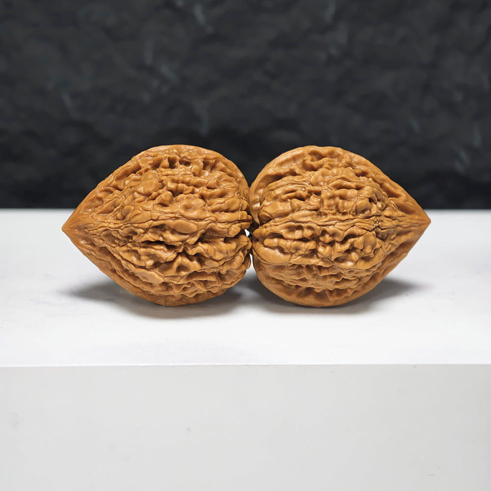 "Seated Buddha" Zuo Fo YX-E-179923 Collector Wenwan Walnuts Pair | 34.0mm x 35.0mm | YX-E-179923