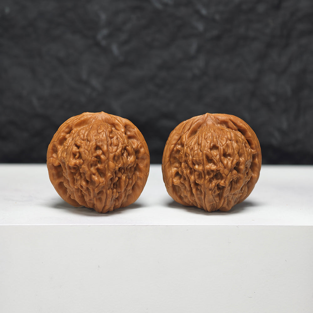 "Meteorite Ingot" Yun Shi Yuan Bao YB-SS-001925 Masterpiece Wenwan Walnuts Pair | 34.0mm x 34.0mm | YB-SS-001925