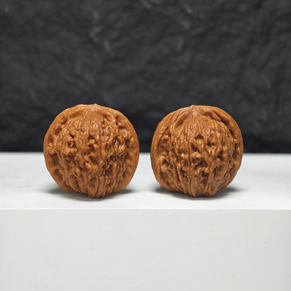 "Meteorite Ingot" Yun Shi Yuan Bao YB-SS-001925 Masterpiece Wenwan Walnuts Pair | 34.0mm x 34.0mm | YB-SS-001925
