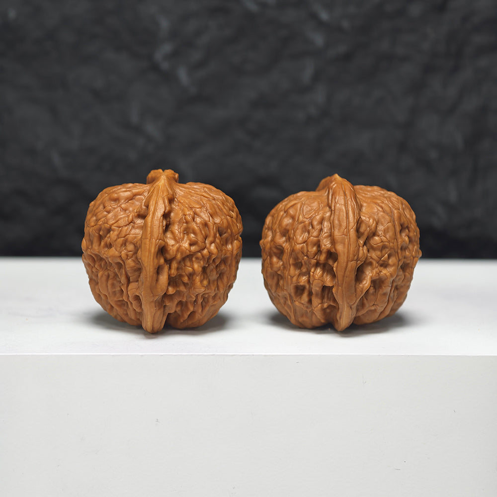 "Meteorite Ingot" Yun Shi Yuan Bao YB-SS-001925 Masterpiece Wenwan Walnuts Pair | 34.0mm x 34.0mm | YB-SS-001925
