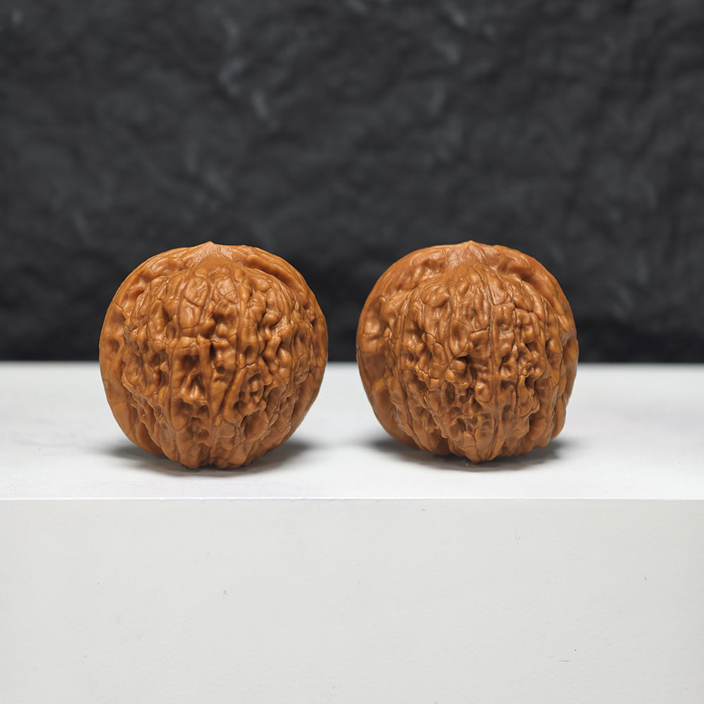 "Meteorite Ingot" Yun Shi Yuan Bao YB-SS-001925 Masterpiece Wenwan Walnuts Pair | 34.0mm x 34.0mm | YB-SS-001925