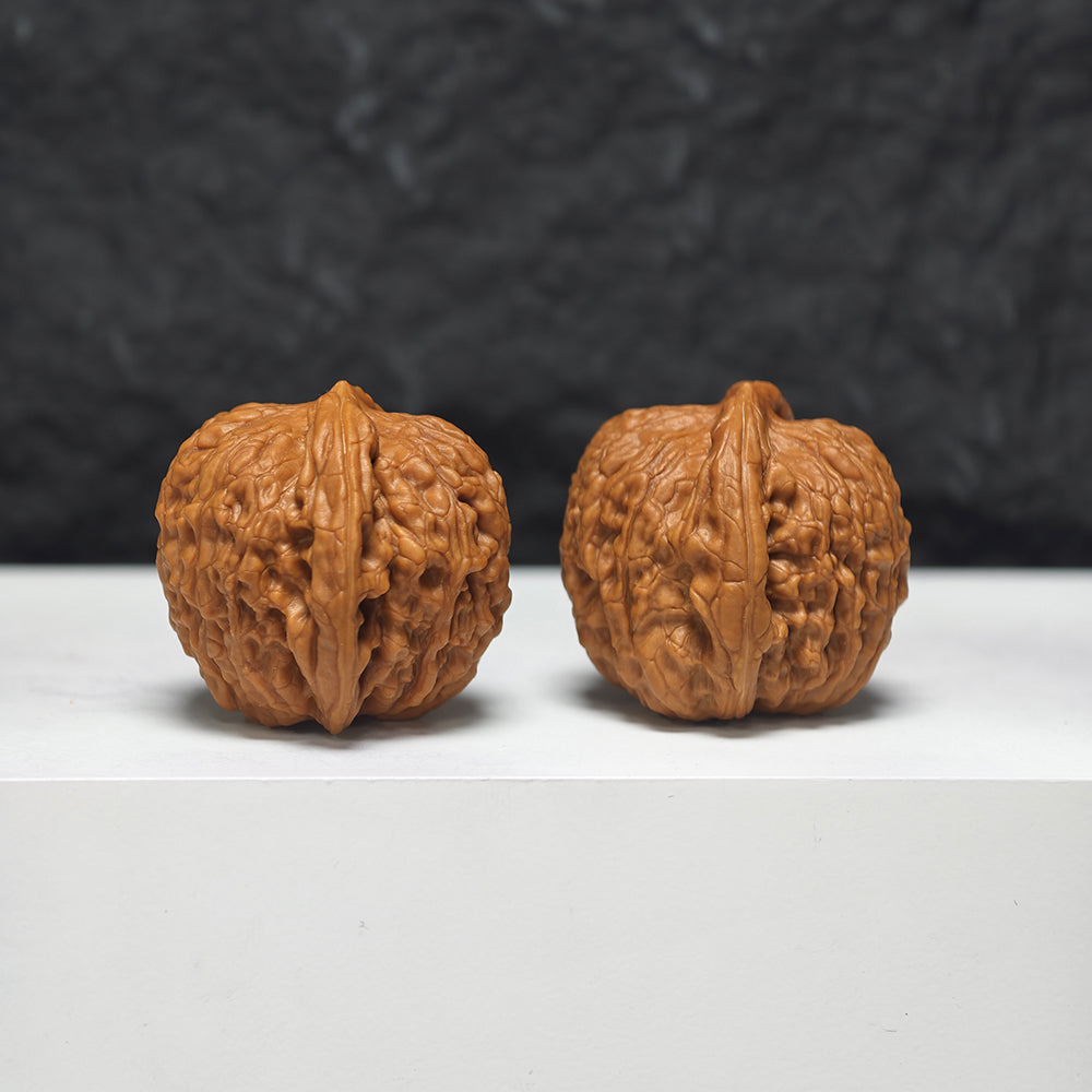 "Meteorite Ingot" Yun Shi Yuan Bao YB-SS-001925 Masterpiece Wenwan Walnuts Pair | 34.0mm x 34.0mm | YB-SS-001925