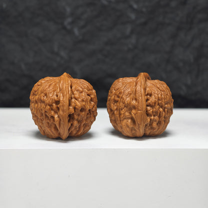 "Meteorite Ingot" Yun Shi Yuan Bao YB-SS-001925 Masterpiece Wenwan Walnuts Pair | 34.0mm x 34.0mm | YB-SS-001925