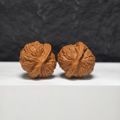"Meteorite Ingot" Yun Shi Yuan Bao YB-SS-001925 Masterpiece Wenwan Walnuts Pair | 34.0mm x 34.0mm | YB-SS-001925