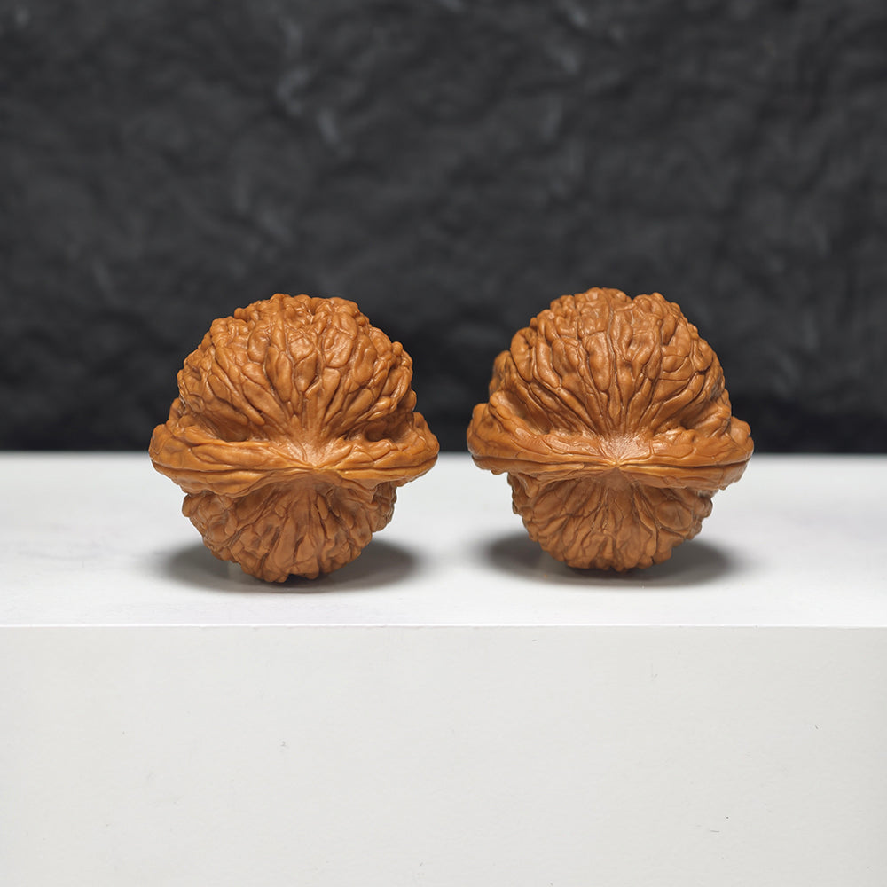 "Meteorite Ingot" Yun Shi Yuan Bao YB-SS-001925 Masterpiece Wenwan Walnuts Pair | 34.0mm x 34.0mm | YB-SS-001925