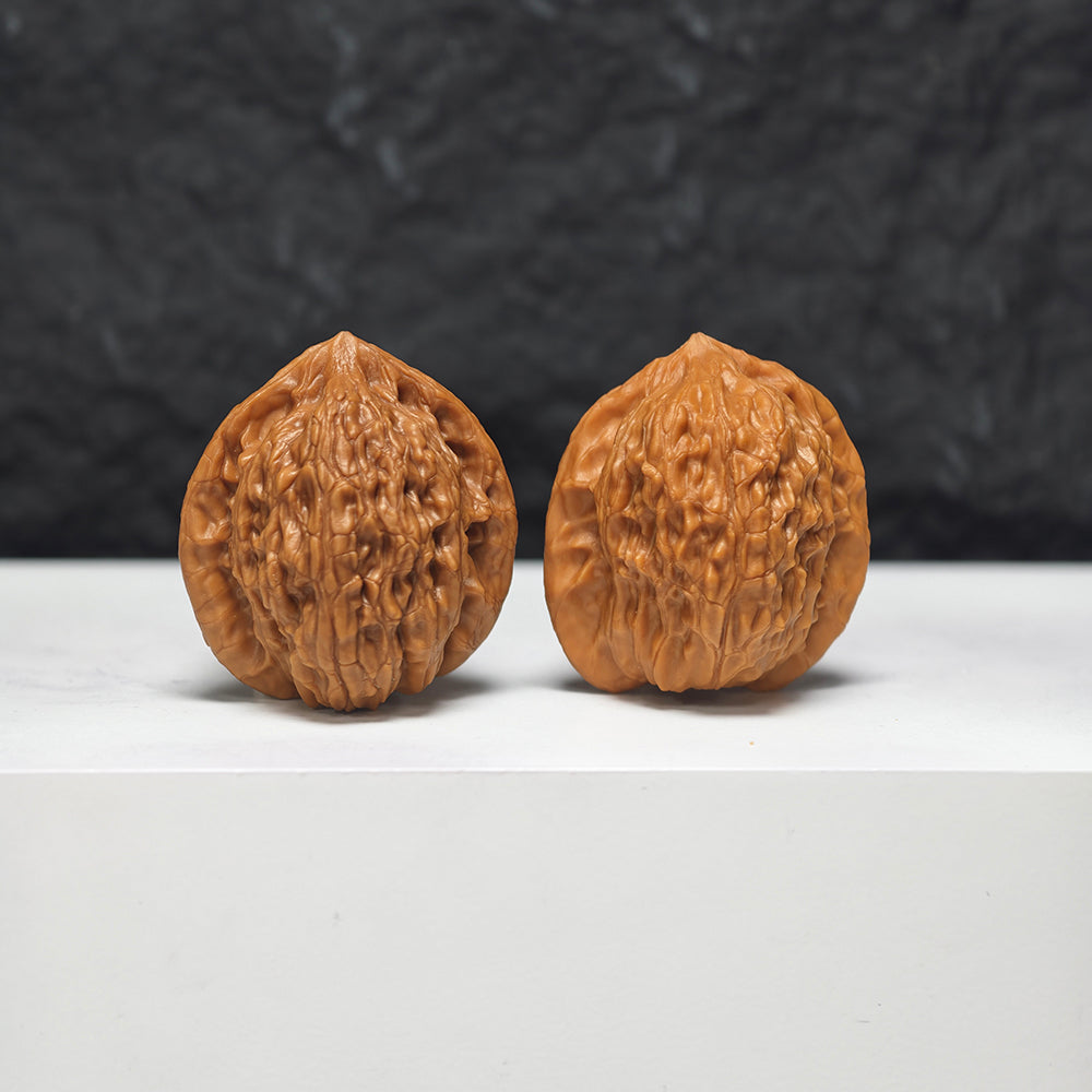 "Petite Beijing Scholar Hat" Xiu Zhen Jing Gong Zi Mao GZM-SS-001926 Masterpiece Wenwan Walnuts Pair | 33.0mm x 30.0mm | GZM-SS-001926