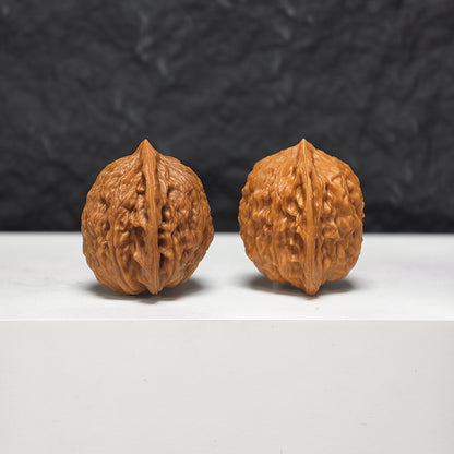 "Petite Beijing Scholar Hat" Xiu Zhen Jing Gong Zi Mao GZM-SS-001926 Masterpiece Wenwan Walnuts Pair | 33.0mm x 30.0mm | GZM-SS-001926