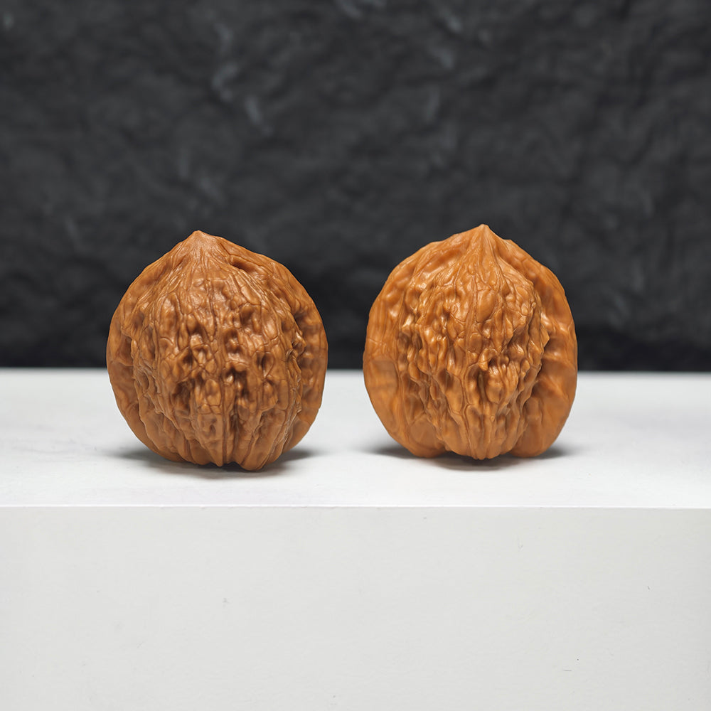 "Petite Beijing Scholar Hat" Xiu Zhen Jing Gong Zi Mao GZM-SS-001926 Masterpiece Wenwan Walnuts Pair | 33.0mm x 30.0mm | GZM-SS-001926