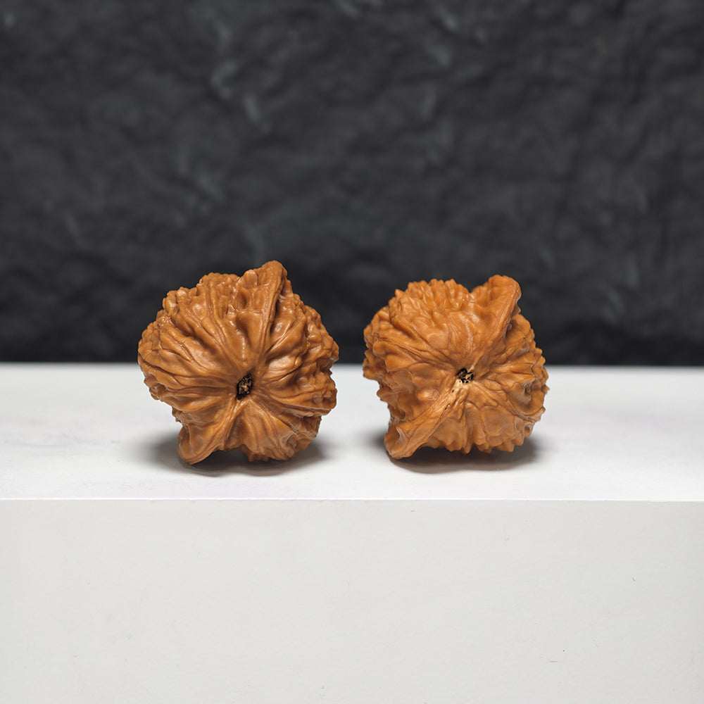 "Petite Beijing Scholar Hat" Xiu Zhen Jing Gong Zi Mao GZM-SS-001926 Masterpiece Wenwan Walnuts Pair | 33.0mm x 30.0mm | GZM-SS-001926