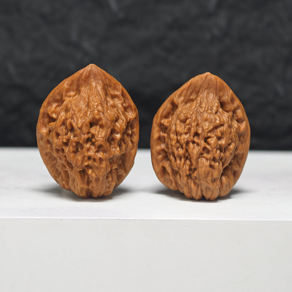 "Petite Official Hat" Xiu Zhen Da Guan Mao GM-SS-010927 Masterpiece Wenwan Walnuts Pair | 27.0mm x 26.0mm | GM-SS-010927