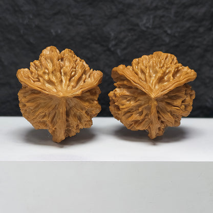 "Imperial Owl Three-Ridge" Di Wang Mao Tou Ying San Leng YX-E-190938 Collector Wenwan Walnuts Pair | 57.0mm x 54.0mm | YX-E-190938
