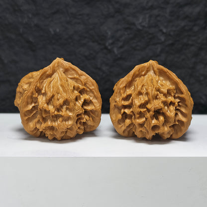 "Imperial Owl Three-Ridge" Di Wang Mao Tou Ying San Leng YX-E-190938 Collector Wenwan Walnuts Pair | 57.0mm x 54.0mm | YX-E-190938