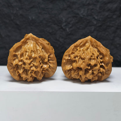 "Imperial Owl Three-Ridge" Di Wang Mao Tou Ying San Leng YX-E-190938 Collector Wenwan Walnuts Pair | 57.0mm x 54.0mm | YX-E-190938