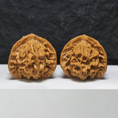 "Imperial Owl Three-Ridge" Di Wang Mao Tou Ying San Leng YX-E-190938 Collector Wenwan Walnuts Pair | 57.0mm x 54.0mm | YX-E-190938