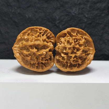 "Imperial Owl Three-Ridge" Di Wang Mao Tou Ying San Leng YX-E-190938 Collector Wenwan Walnuts Pair | 57.0mm x 54.0mm | YX-E-190938