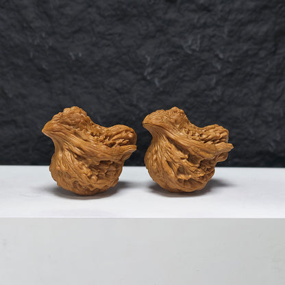 "Tiger Head Bird" Hu Tou Xiao Niao YX-E-188936 Collector Wenwan Walnuts Pair | 38.0mm x 41.0mm | YX-E-188936