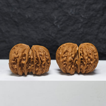 "Wild Wolf Butterfly Conjoined" Ye Lang Hu Die Lian Ti YX-E-191939 Collector Wenwan Walnuts Pair | 51.0mm x 40.0mm | YX-E-191939