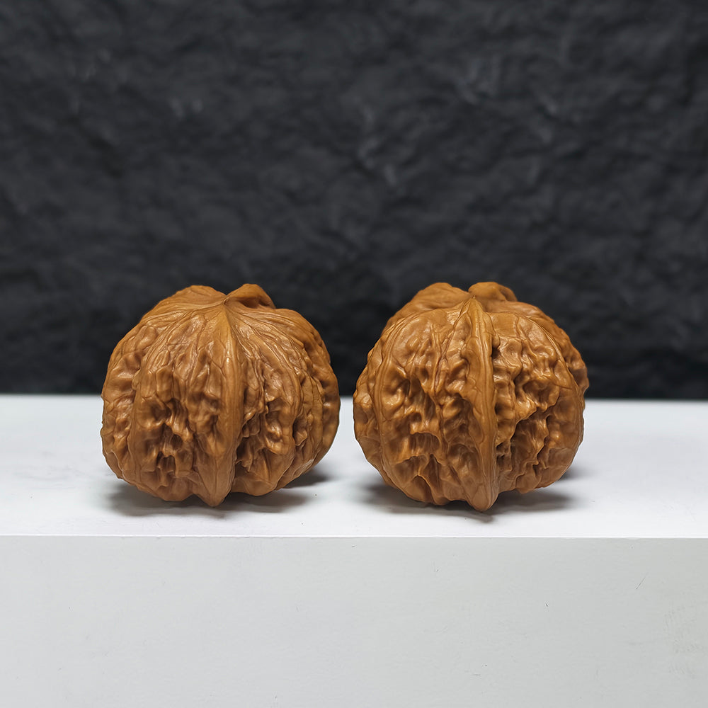 "Wild Wolf Butterfly Conjoined" Ye Lang Hu Die Lian Ti YX-E-191939 Collector Wenwan Walnuts Pair | 51.0mm x 40.0mm | YX-E-191939