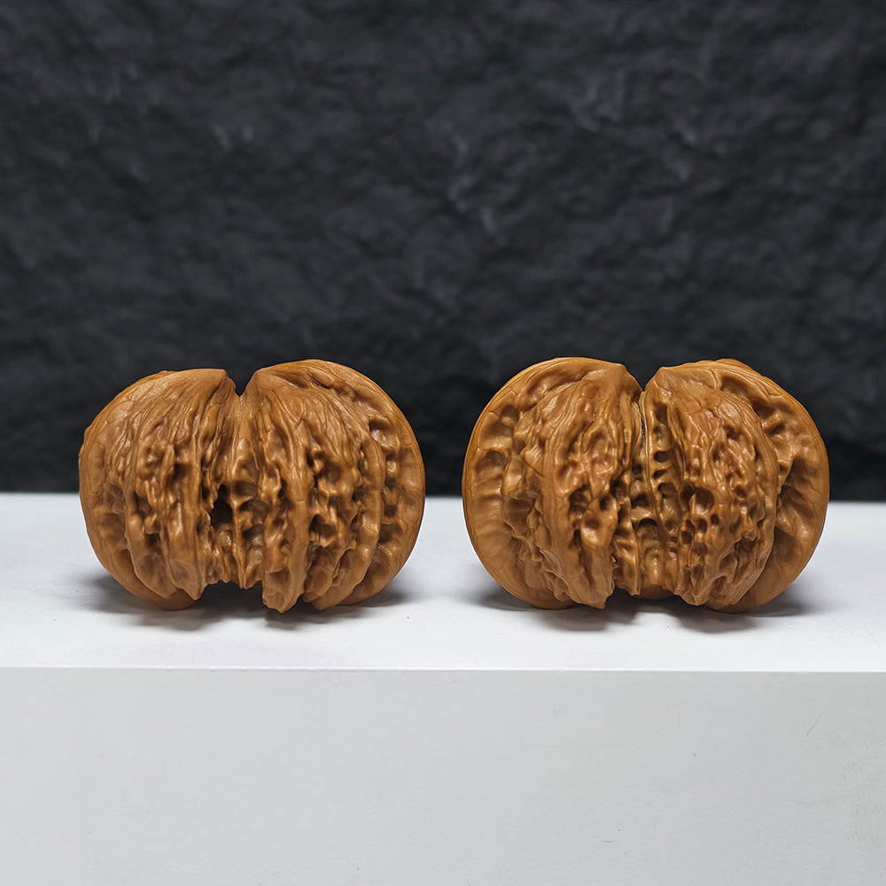 "Wild Wolf Butterfly Conjoined" Ye Lang Hu Die Lian Ti YX-E-191939 Collector Wenwan Walnuts Pair | 51.0mm x 40.0mm | YX-E-191939