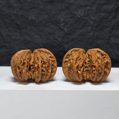"Wild Wolf Butterfly Conjoined" Ye Lang Hu Die Lian Ti YX-E-191939 Collector Wenwan Walnuts Pair | 51.0mm x 40.0mm | YX-E-191939