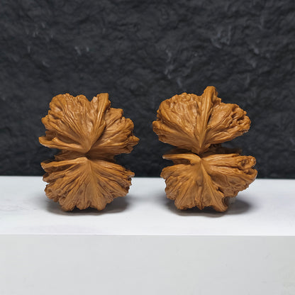 "Wild Wolf Butterfly Conjoined" Ye Lang Hu Die Lian Ti YX-E-191939 Collector Wenwan Walnuts Pair | 51.0mm x 40.0mm | YX-E-191939