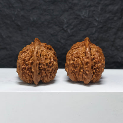 "Dragon Scale Pattern Conjoined Four-Ridge" Long Lin Si Leng Lian Ti YX-E-173877 Collector Wenwan Walnuts Pair | 56.0mm x 42.0mm | YX-E-173877