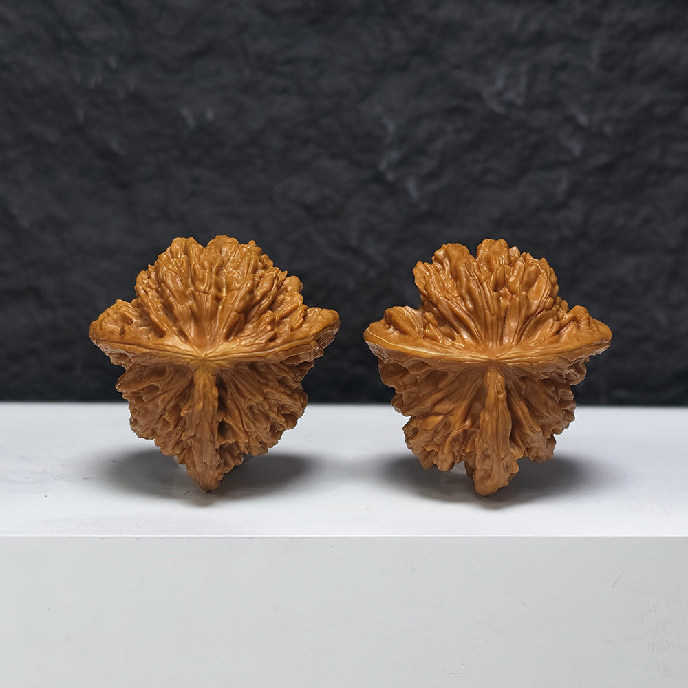 "Xiayunling Three-Ridge Dun" Xia Yun Ling San Leng Ding YX-E-192940 Collector Wenwan Walnuts Pair | 44.0mm x 44.0mm | YX-E-192940