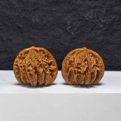 "Xiayunling Three-Ridge Dun" Xia Yun Ling San Leng Ding YX-E-192940 Collector Wenwan Walnuts Pair | 44.0mm x 44.0mm | YX-E-192940
