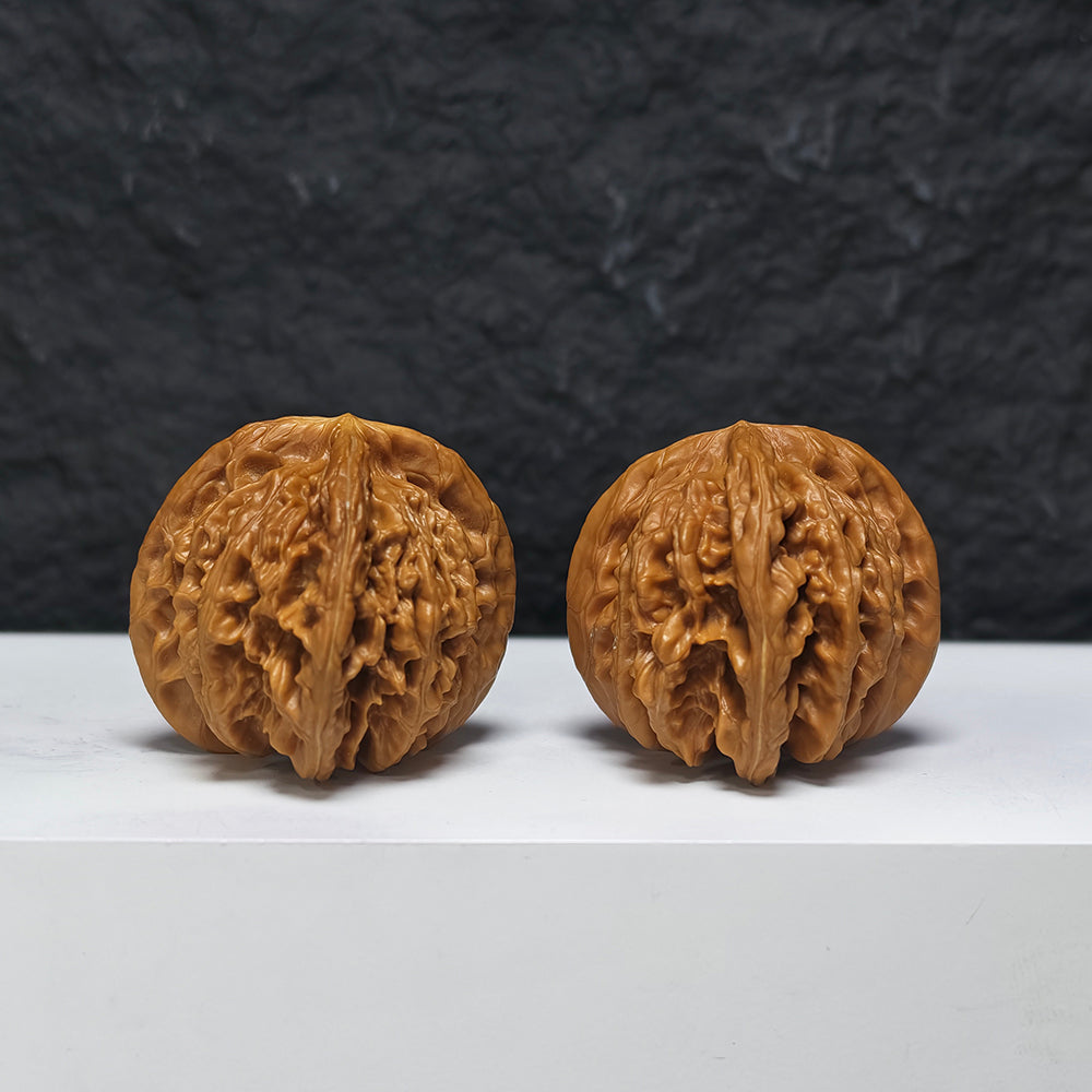 "Xiayunling Three-Ridge Dun" Xia Yun Ling San Leng Ding YX-E-192940 Collector Wenwan Walnuts Pair | 44.0mm x 44.0mm | YX-E-192940