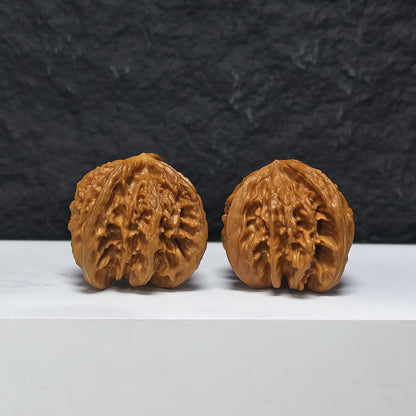 "Xiayunling Three-Ridge Dun" Xia Yun Ling San Leng Ding YX-E-192940 Collector Wenwan Walnuts Pair | 44.0mm x 44.0mm | YX-E-192940