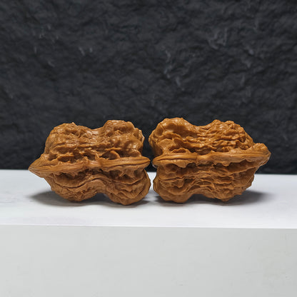 "Kirin Scale Gourd of Fortune" Qi Lin Wen Hu Lu Fu Lu YX-E-186934 Collector Wenwan Walnuts Pair | 40.0mm x 36.0mm | YX-E-186934