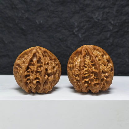 "Kirin Scale Dragon Head" Qi Lin Wen Long Shou YX-E-193941 Collector Wenwan Walnuts Pair | 45.0mm x 49.0mm | YX-E-193941