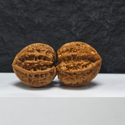 "Kirin Scale Dragon Head" Qi Lin Wen Long Shou YX-E-193941 Collector Wenwan Walnuts Pair | 45.0mm x 49.0mm | YX-E-193941