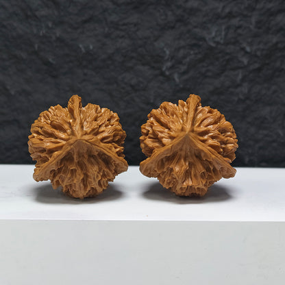 "Dragon Scale Pattern Three-Ridge Mercedes"ng Lin San Leng Ben YX-E-172876 Collector Wenwan Walnuts Pair | 45.0mm x 45.0mm | YX-E-172876
