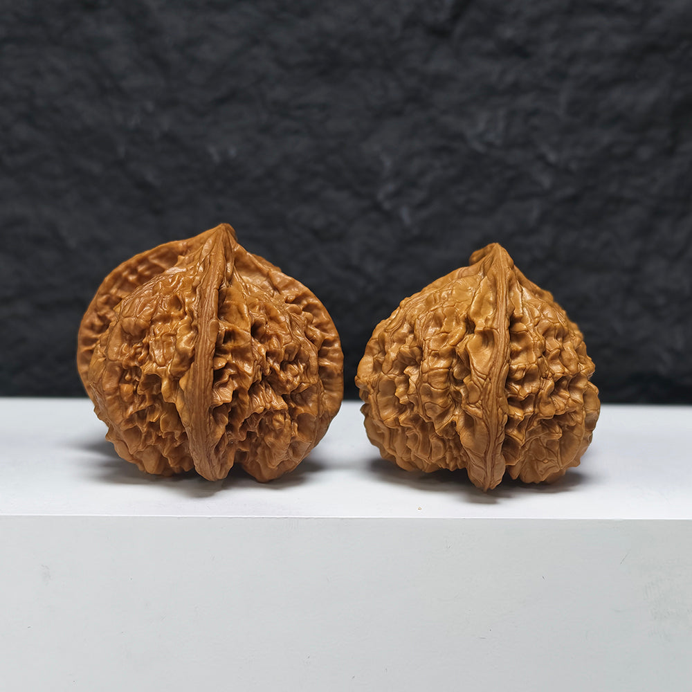 "Kirin Scale Conjoined" Qi Lin Wen Lian Ti YX-E-194942 Collector Wenwan Walnuts Pair | 65.0mm x 52.0mm | YX-E-194942