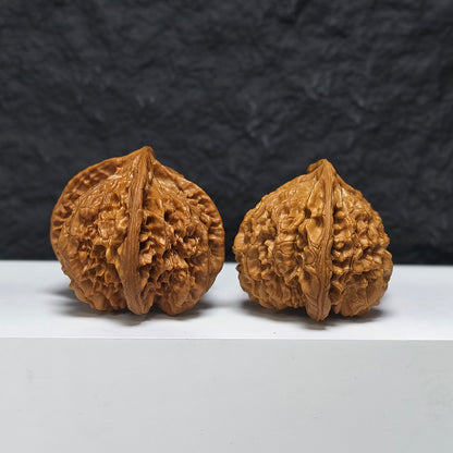 "Kirin Scale Conjoined" Qi Lin Wen Lian Ti YX-E-194942 Collector Wenwan Walnuts Pair | 65.0mm x 52.0mm | YX-E-194942