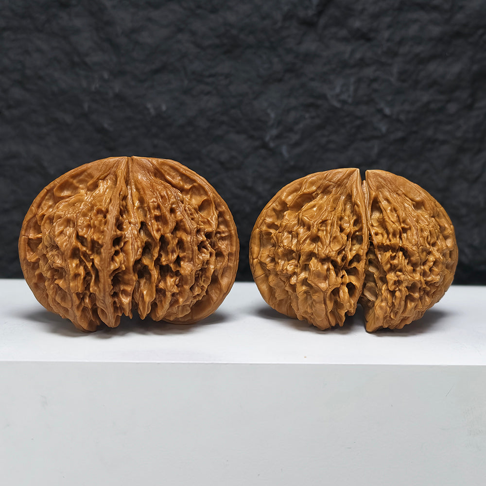"Kirin Scale Conjoined" Qi Lin Wen Lian Ti YX-E-194942 Collector Wenwan Walnuts Pair | 65.0mm x 52.0mm | YX-E-194942