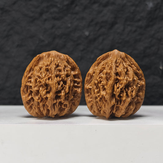 The "Wheat Grain Tiger's Head" Mai Sui Hu Tou Collector Pair | S-Grade Investment Tier | 42.0mm x 40.0mm | HT-S-001350
