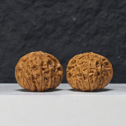 "Little Pumpkin Lion Head" Xiao Nan Gua Lion Head Collector Wenwan Walnuts Pair | 38.0mm x 39.0mm | SZ-S-041951