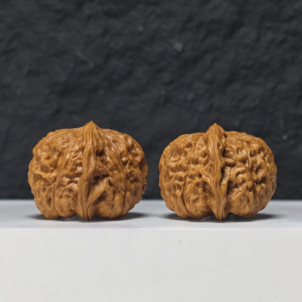 "Little Pumpkin Lion Head" Xiao Nan Gua Lion Head Collector Wenwan Walnuts Pair | 38.0mm x 39.0mm | SZ-S-041951