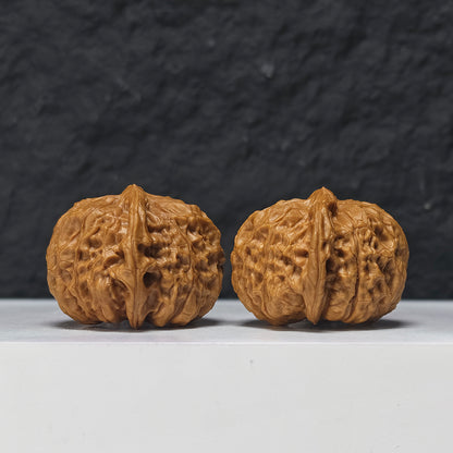 "Little Pumpkin Lion Head" Xiao Nan Gua Lion Head Collector Wenwan Walnuts Pair | 38.0mm x 39.0mm | SZ-S-041951