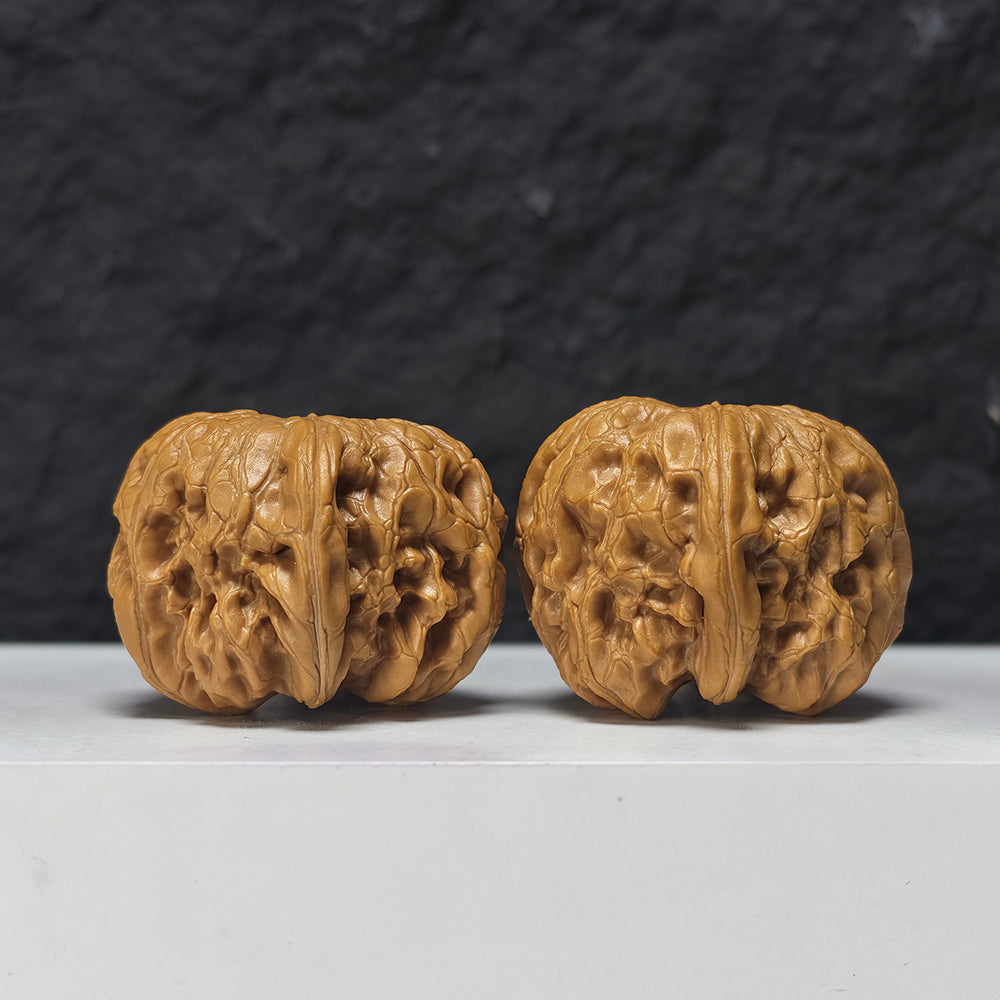 "Rolling Donkey Arch Bridge Concave Base" Lv Da Gun Gong Qiao Ao Di Collector Wenwan Walnuts Pair | 39.0mm x 45.0mm | LDG-S-002958