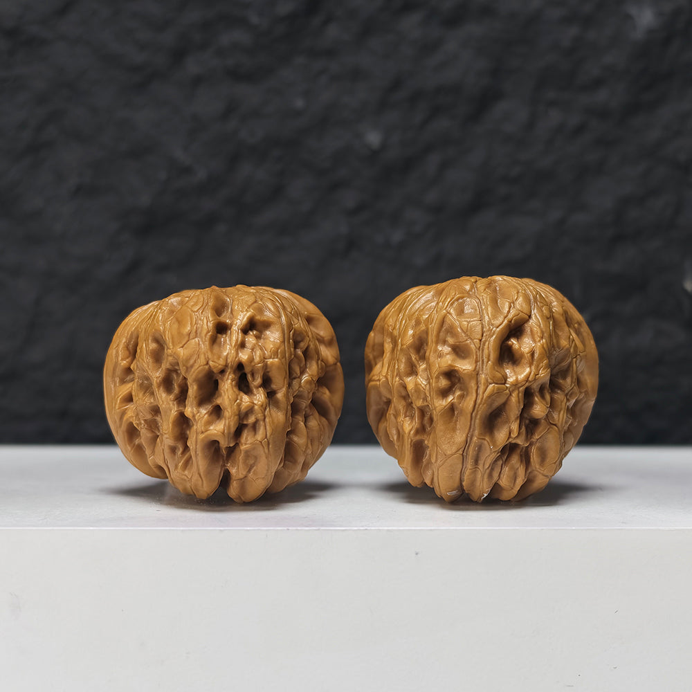 "Rolling Donkey Arch Bridge Concave Base" Lv Da Gun Gong Qiao Ao Di Collector Wenwan Walnuts Pair | 39.0mm x 45.0mm | LDG-S-002958