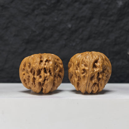 "Rolling Donkey Arch Bridge Concave Base" Lv Da Gun Gong Qiao Ao Di Collector Wenwan Walnuts Pair | 39.0mm x 45.0mm | LDG-S-002958