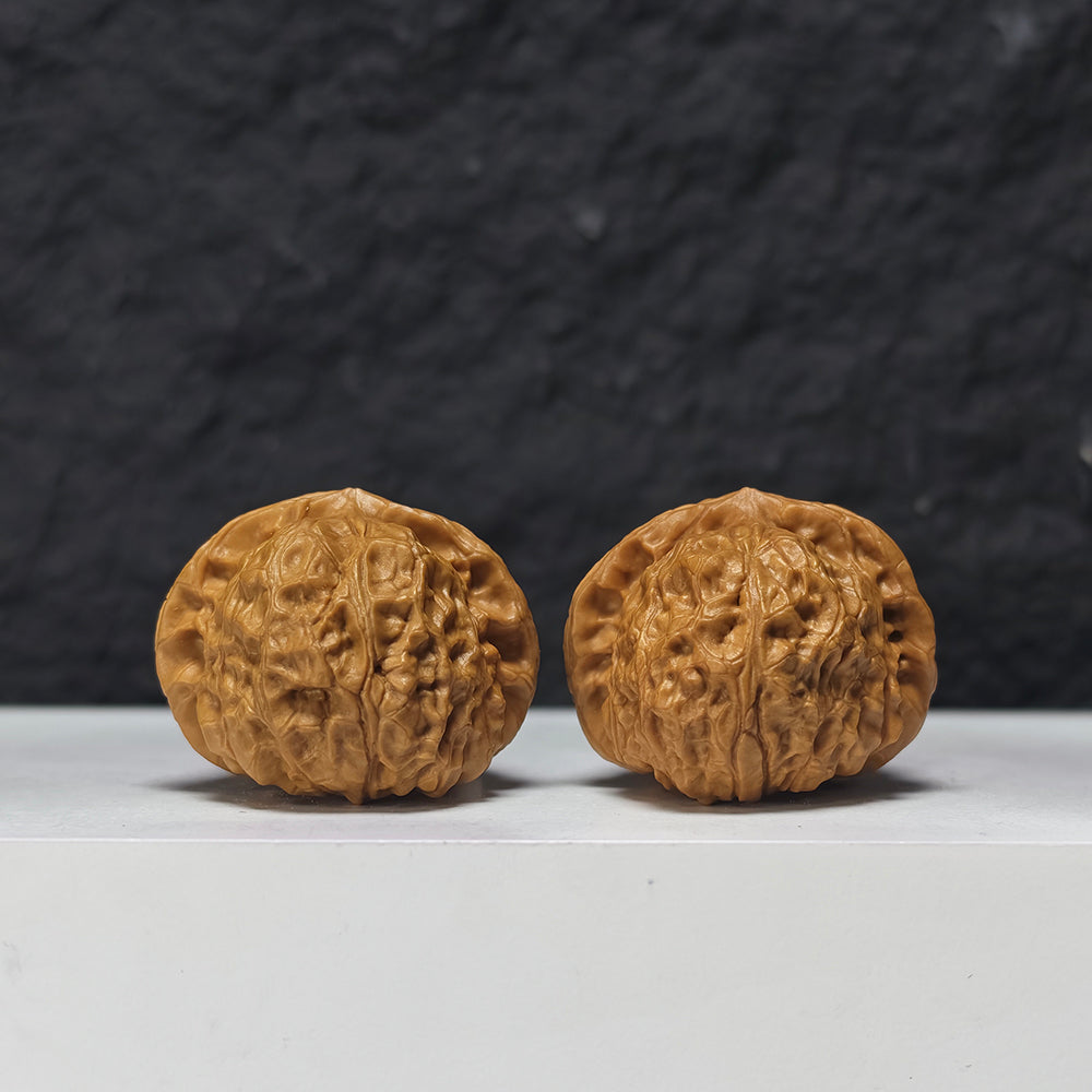"Arch Bridge Concave Base Little Pumpkin Dun" Gong Qiao Ao Di Xiao Nan Gua Dun Collector Wenwan Walnuts Pair | 38.0mm x 40.0mm | SZ-S-043956