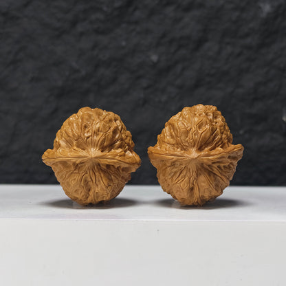 "Arch Bridge Concave Base Little Pumpkin Dun" Gong Qiao Ao Di Xiao Nan Gua Dun Collector Wenwan Walnuts Pair | 38.0mm x 40.0mm | SZ-S-043956